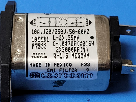 (1PC) 10EEB1 CORCOM Power Line Filter EMI 50Hz60Hz 10A 250VAC Faston Panel Mount