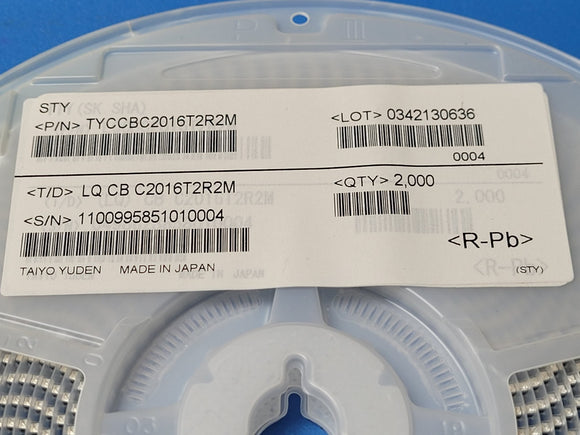 (25 PCS) CBC2016T2R2M TIAYO YUDEN FIXED IND 2.2UH 720MA 260MOHM SM ROHS