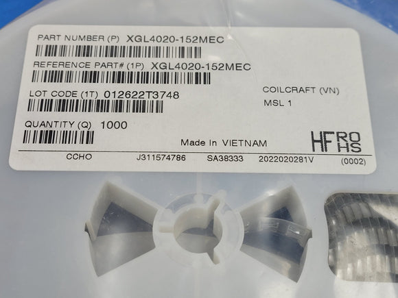 (100 PCS) XGL4020-152MEC COILCRAFT FIXED IND 1.5UH 11.1A 14.3 MOHM ROHS