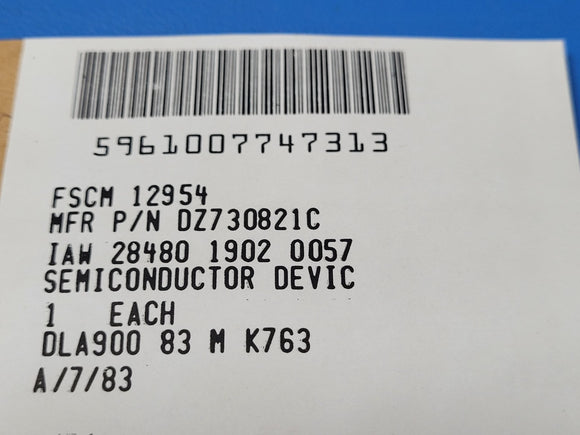 (1 PC) 5961-00-774-7313 P/N DZ730821C Semiconductor Device, Diode