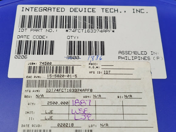 (25 PCS) IDT74FCT163374APF IDT, Bus Driver 2-Func 8-Bit CMOS TSSOP-48