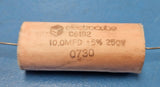 (5PCS) C6182-10MFD.5%250V Polyester Film Capacitor 10MFD 250V +/- 5% C6182