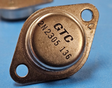 (1) 2N2305 Power Bipolar Transistor, 6A, 40V , 1-Element, NPN, Silicon, TO-3