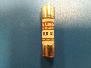 (1PC) 0KLK030.T or KLK030 or KLK30 LITTELFUSE FUSE, 30A, 600V, FAST ACTING