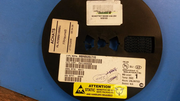 (15 PCS) MBR0520LT1G DIODE SCHOTTKY 20V 0.5A SOD123 ROHS