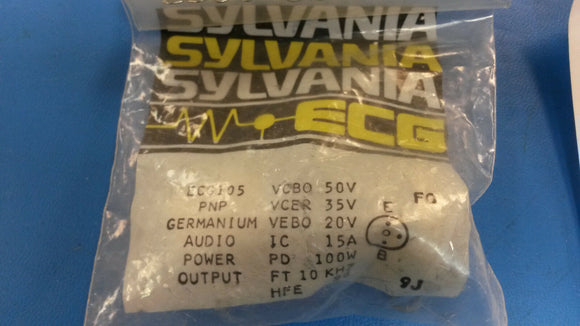 (1 PC) SYLVANIA ECG105 105 PNP GE 15A 150W NOS Audio Power Amp Transistor  TO-36