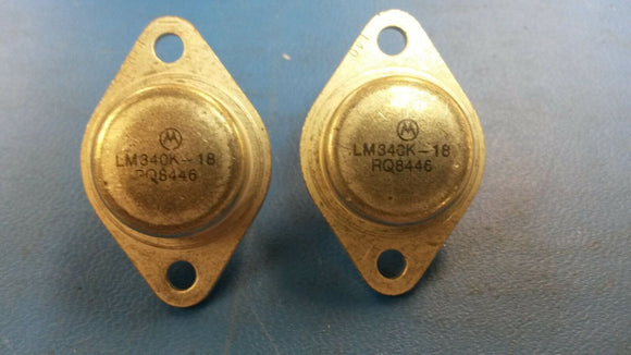 (2 PC) LM340K-18 MOT(NTE1920)Standard Regulator Pos 18V 3.3A 3-Pin(2+Tab) TO-3
