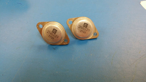 (2 PCS) 2N6229 SOLID STATE 10 A, 100 V, PNP, Si, POWER TRANSISTOR, TO-3