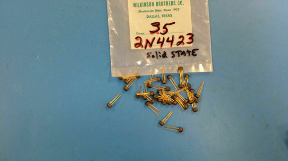 (2 PCS) 2N4423 (EQUAL NTE106) SOLID STATE TRANSISTOR PNP SILICON 15V 0.2A TO-18