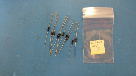 (10 PCS) 1N662 SOLID STATE SILICON, SIGNAL DIODE, DO-7