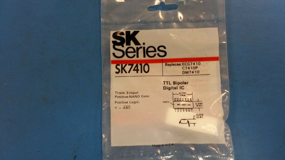 (2 PCS) SK7410 (NTE7410 EQUAL) Logic Gates Triple 3-input Positive-NAND gates