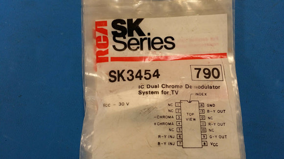 (1 PC) SK3454 RCA (NTE790 EQUAL) IC DUAL CHROMA DEMODULATOR