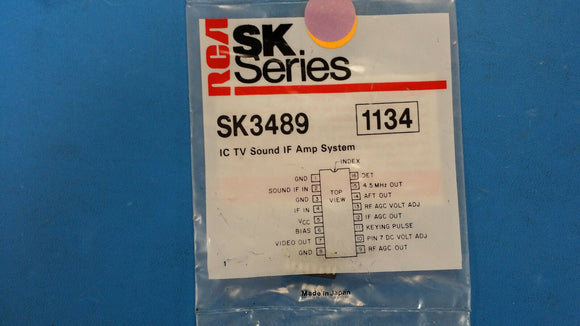 (1 PC) SK3489 RCA (NTE1134 EQUAL) IC TV SOUND IF AMP SYSTEM 16 PIN