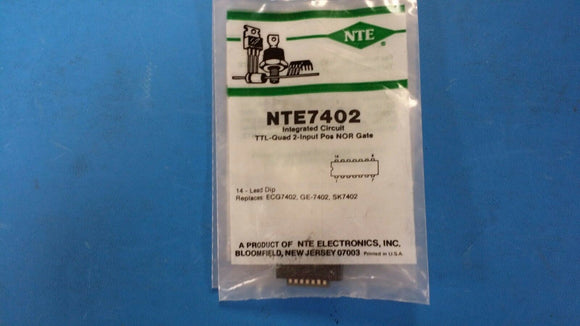 NTE7402, ECG7402, GE-7402, SK7402, IC, TTL-Quad 2-Input Pos NOR Gate