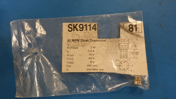 (1 PC) SK9114 RCA (NTE81 EQUAL) Trans GP BJT NPN 40V 0.6A