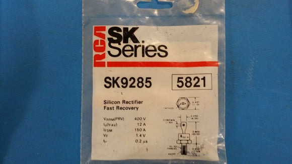 (1 PC) SK9285 RCA (NTE5821 EQUAL) RECTIFIER 400V 12A FAST RECOVERY DO-4
