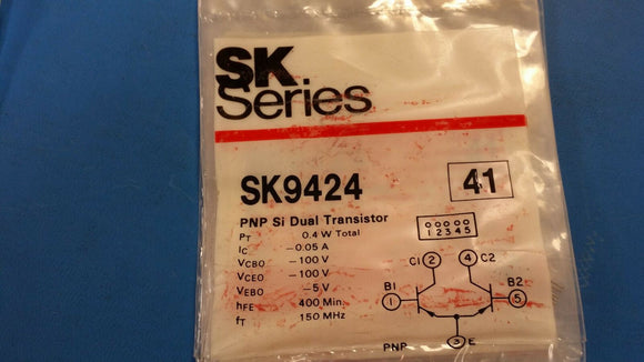 (1 PC) SK9424 RCA PNP SILICON DUAL TRANSISTOR