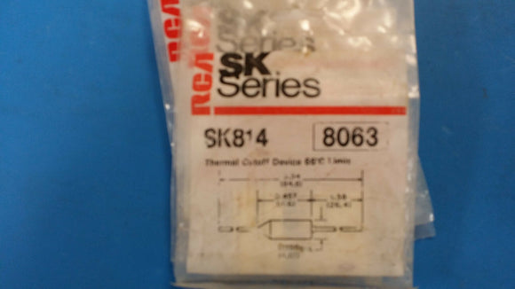 (1 PC) SK814 RCA (NTE8063) FUSE THERMAL CUTOFF 60 *C 15A 277V
