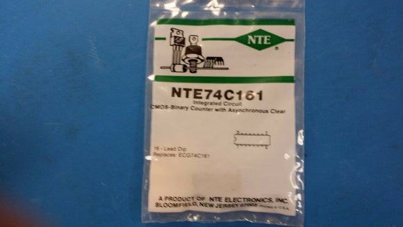 NTE74C161, ECG74C161 CMOS-Binary Counter with Asynchronous Clear