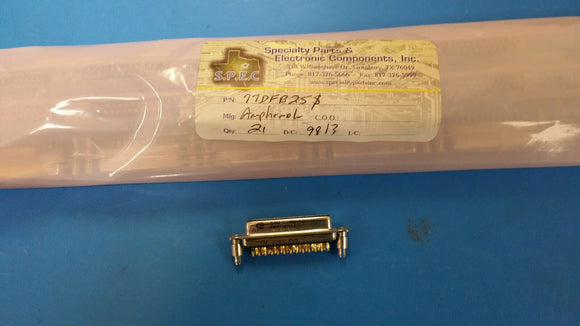 (2 PCS) AMPHENOL 77DFB25S CONNECTOR D-SUB 25PIN FEMALE