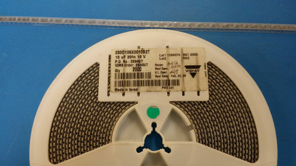 (100 PCS) 293D106X0010B2T VISHAY Cap Tant Solid 10uF 10V 20% B CASE
