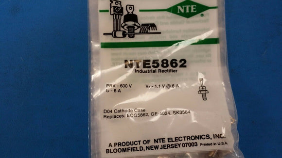 (1 PC) NTE5862, ECG5862, GE-5024, SK3584, Industrial Rectifier, Diode, 6A, 600V