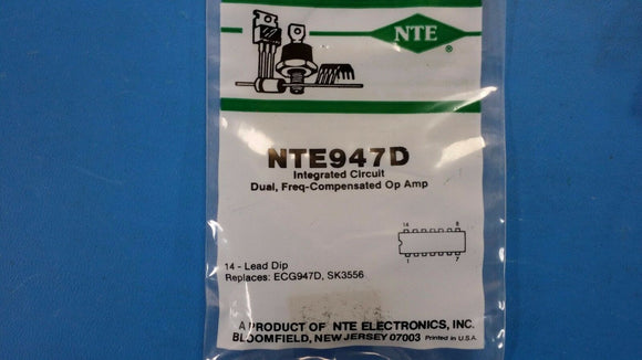 (1 PC) NTE947D, ECG947D, SK3556, IC, Dual, Frequency-Compensated Op Amp