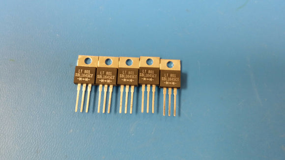 (5 PCS) SBL1645CT LITEON Diode Schottky 45V 16A 3-Pin(3+Tab) TO-220AB