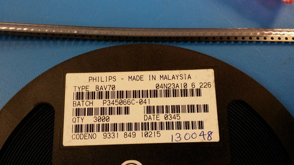 (100 PCS) BAV70 PHILIPS Diode Small Signal Switching 70V 0.2A 3-Pin SOT-23 T/R