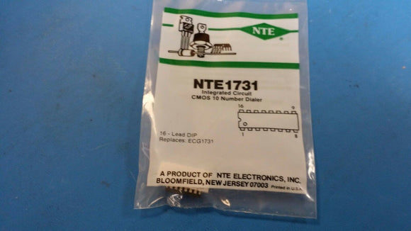 (1PC) NTE1731, ECG1731, Integrated Circuit CMOS 10 Number Pulse Dialer