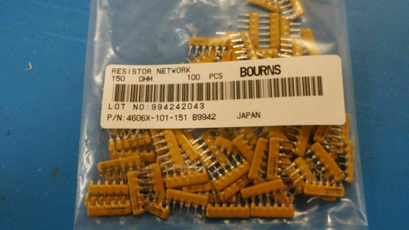 (100PCS) 4606X-101-151 RESISTOR  150 Ohms, 2%TOLERANCE 6PIN SIP