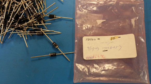 (10 PCS) SD840 DIODES INC Diode Schottky 40V 8A 2-Pin DO-201AD