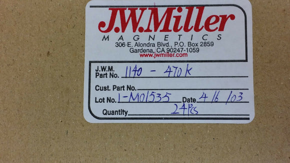 (2 PCS) 1140-470K JW MILLER RF Fixed Inductors 47uH 10%