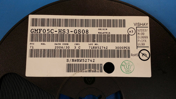 (25 PCS) GMF05C-HS3-GS08 VISHAY ESD Suppressor TVS ±30KV 6-Pin LLP75-6A T/R