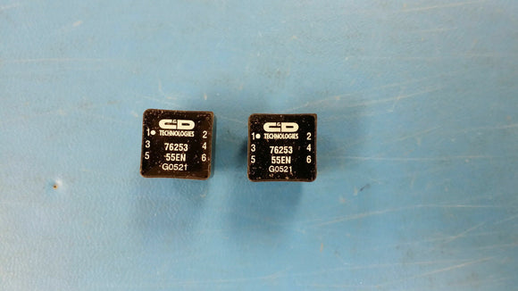 (2) 76253/55EN C&D Pulse Transformer 1:1.33 6000VDC 0.9Ohm Prim. DCR 3.5pF 6Term