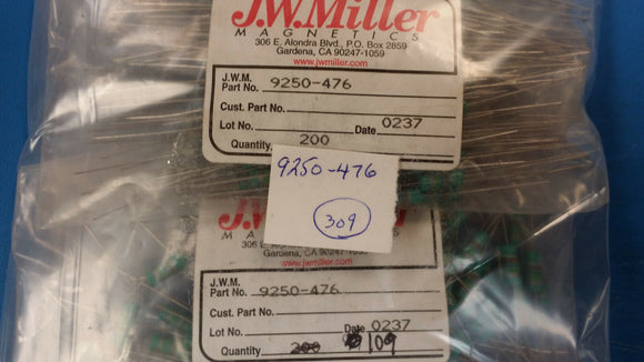 (10 PCS) 9250-476 JW MILLER RF Fixed Inductors 47 000uH 10%, Obsolete