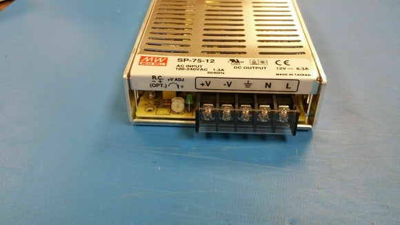 (1 PC) SP-75-12 MEANWELL AC/DC Power Supply Single-OUT 12V 6.3A 75.6W 7-Pin