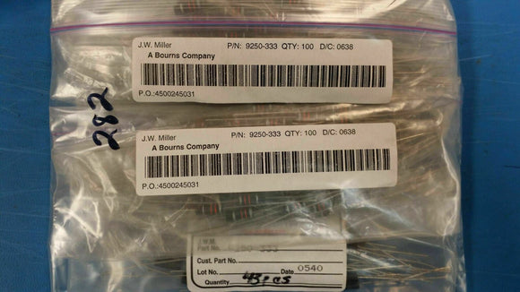 (10 PCS) 9250-333 JW MILLER RF Fixed Inductors 33uH 10%, Obsolete