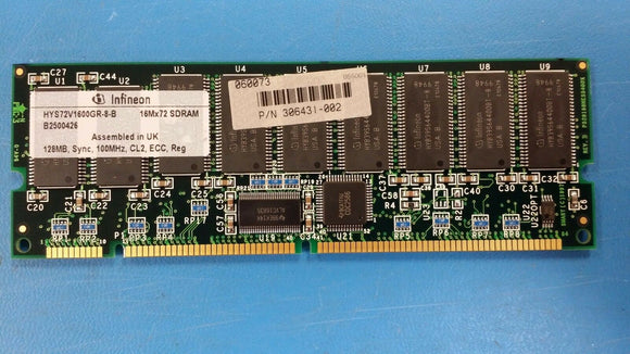 (1PC) HYS72V1600GR-8-B 16Mx72 SDRAM 128MB, SYNC, 100MHZ, CL2, ECC, REG