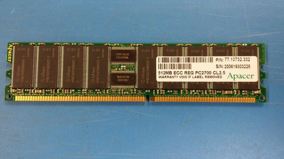 (1PC) 77.10732.332 APACER 512MB PC2700 SDRAM ECC MODULE CL2.5