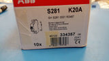 (1 PC) S281K20A ABB MINIATURE CIRCUIT BREAKER 20A 1Pole 230/400V