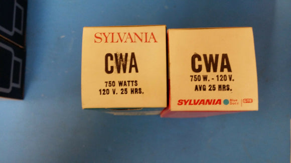 (1 PC) CWA 120V 750 W AVG 25 HRS. PROJECTION LAMP BY SYLVANIA