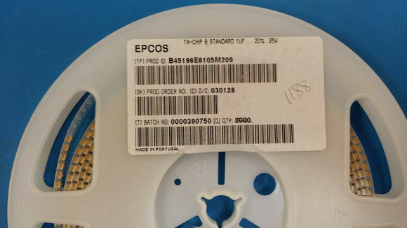 (25 PCS) B45196E6105M209 EPCOS Tantalum Capacitors Solid SMD 35volts 1uF 20%