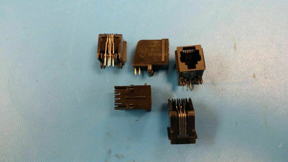 (10PC) 520250-2 TYCO 6P4C Single Port Right Angle Through Hole RJ14 Modular Jack