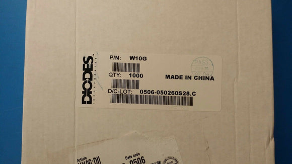 (20 PCS) W10G DIODES INC. RECT BRIDGE GPP 1.5A 1000V WOB