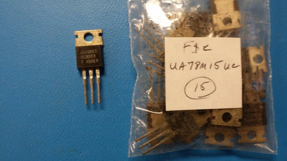 (2 PCS) UA78M15UC FSC 15V FIXED POSITIVE VOLTAGE REGULATOR TO-220