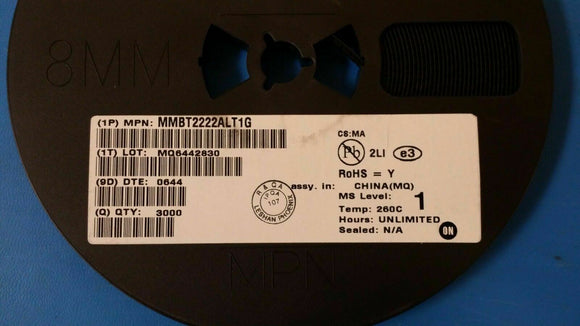 (100 PCS) MMBT2222ALT1G ON SEMI Trans GP BJT NPN 40V 0.6A 3-Pin SOT-23 Rohs