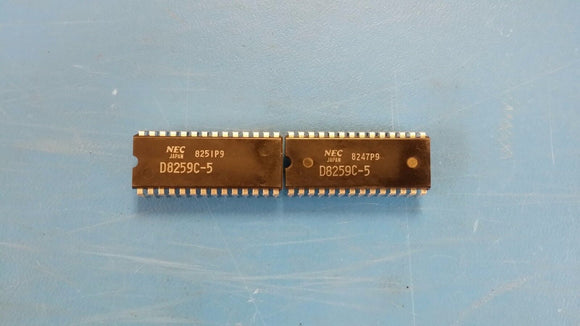 (2 PCS) UPD8259C-5 NEC IC,INTERRUPT CONTROLLER,MOS,DIP,28PIN