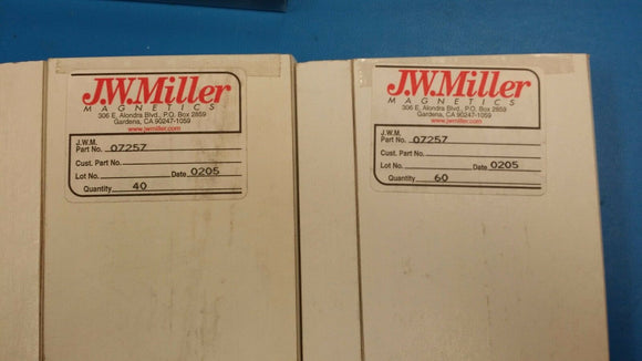 (2 PCS) 07257 JW MILLER INDUCTOR, COIL, FILTERS OBSOLETED