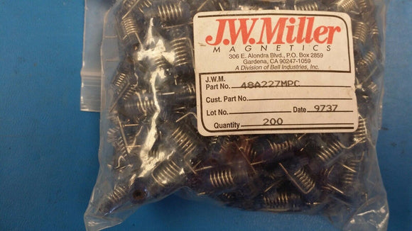 (10 PCS) 48A227MPC JW MILLER ADJUSTABLE RF COIL .164-.264 uH